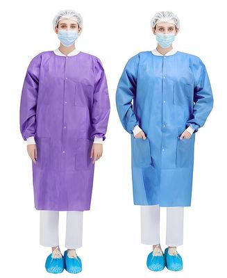 Vestuário não tecido PP/MP/SMS/Tyvek/Microporous Lab Coat Personalizado Tamanho/Peso 125X150cm com Zip