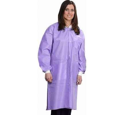 45GSM SMS Dental Respirável Unisex Jaquetas de laboratório descartáveis com frente e colarinho abertos