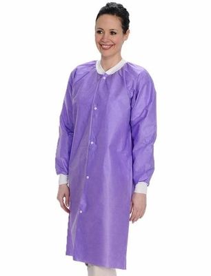 45GSM SMS Dental Respirável Unisex Jaquetas de laboratório descartáveis com frente e colarinho abertos