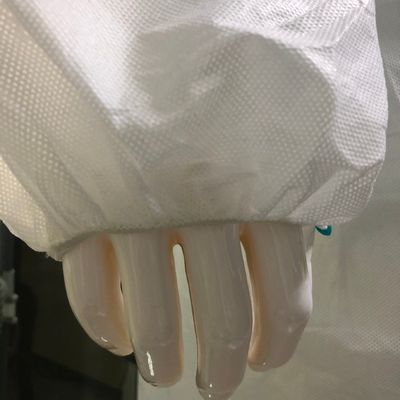 Casaco de laboratório descartável, branco, sem bolsos, algemas elásticas, produção 20000 PCS/dia