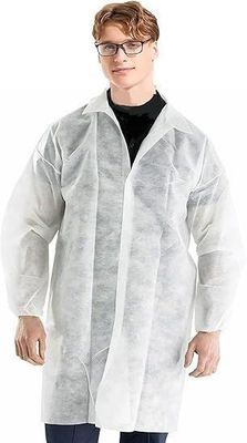 Casaco de laboratório de polipropileno descartável branco, tamanho M L XL 2XL para médicos, enfermeiros, em roxo