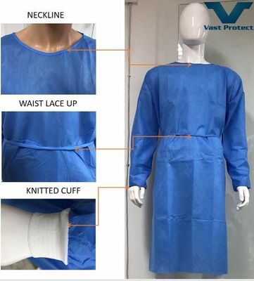 Camisa AAMI Disponível SMS Mancha elástica Anti-estática Hypo-Alergênica Vestido de isolamento de tecido