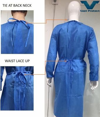 Camisa AAMI Disponível SMS Mancha elástica Anti-estática Hypo-Alergênica Vestido de isolamento de tecido