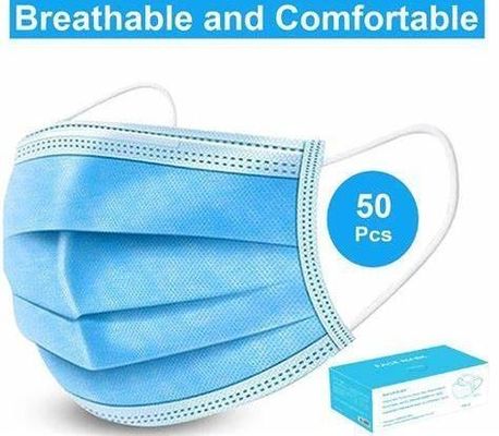 Adultos respirável suave confortável 3 Ply Mascarinha de rosto descartável Com Earloop 14,5 * 9,5 Cm