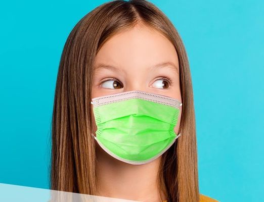 Máscara facial descartável cirúrgica protetora para crianças com filtro não tecido