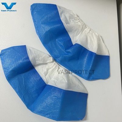 PP CPE Antiderrapante Azul Branco Elastico VPT-Shoe Cover para Proteção Proteção descartável