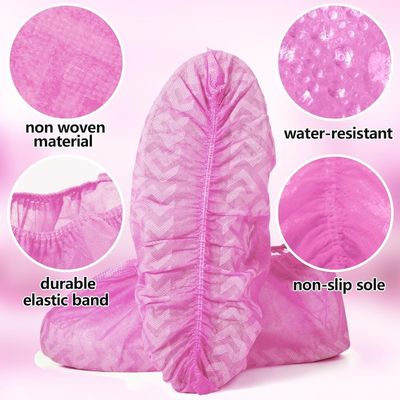 Impressão de logotipo Pink Antiderrapante Cobertura de sapato descartável para proteção e conforto dentário