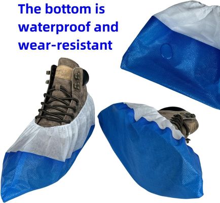 Limpeza Azul e Branco V206 Pesado PP CPE Impermeável Cobertura de Calçado descartável