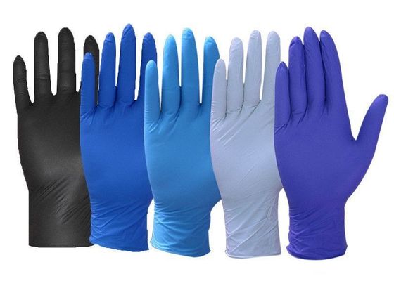 Luvas nitrílicas descartáveis de 9 polegadas de comprimento, feitas de nitrílico puro com ISO