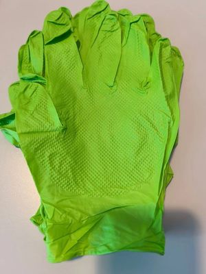 Guantes de exame de nitrilo de 240 mm de comprimento para cozinha e processamento de alimentos Branco Negro Azul em pó