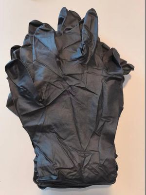 Luvas descartáveis de nitrilo preto, tamanhos S M L XL 9 polegadas Aql 1,5 para jardinagem