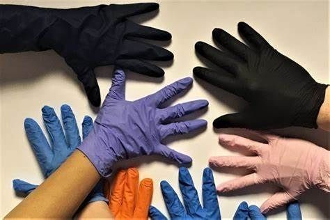 V202 Luvas de exame médico descartáveis não estéreis, 100% puras, sem látex nitrílico, sem pó