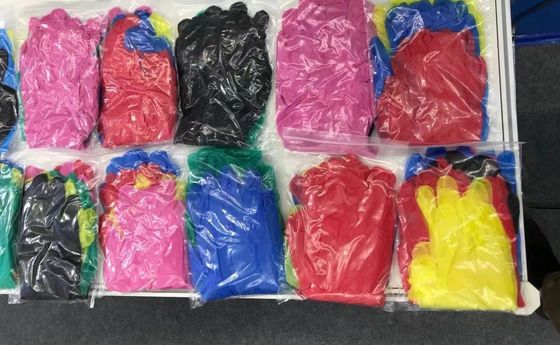 Luvas descartáveis de vinil azul nitrílico sem pó para exame médico e limpeza