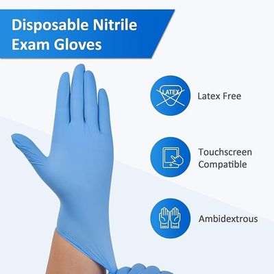 En420 Luvas normalizadas de nitril preto-azul-púrpura para exame médico e uso doméstico
