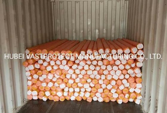 3.65m Largura Rolo de lonas PE laranja de dois lados com revestimento de núcleo de papel de dois lados